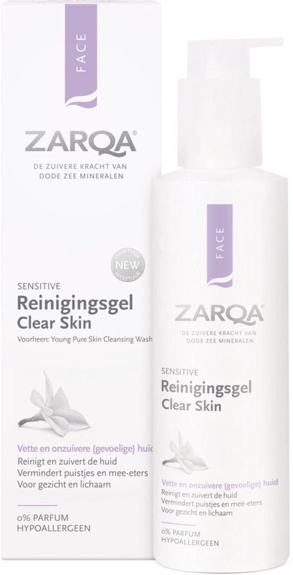 ZARQA Reinigingsgel Clear Skin 200ml - reinigt en zuivert de huid- Verpakking beschadigd