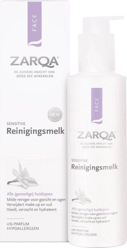 ZARQA Reinigingsmelk Sensitive - 200 ml - Hypoallergeen
