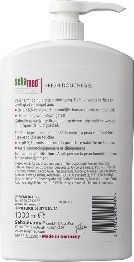 Sebamed Fresh Douchegel 1 liter - dopje beschadigd