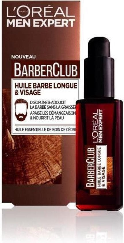 L'Oréal Paris Men Expert Barber Club Bartöl für Bart, Schnurrbart und Gesicht – 30 ml