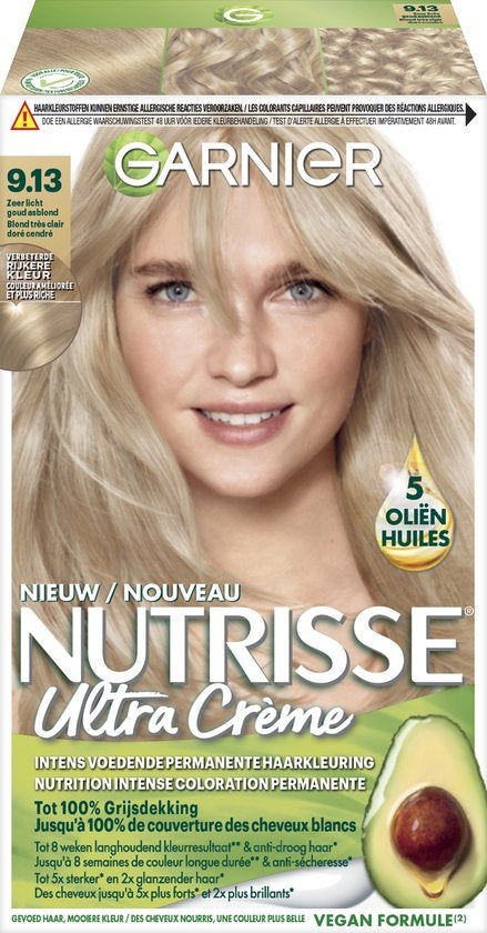 Garnier Nutrisse Ultra Cream 9.13 Sehr helles Gold-Aschblond – Verpackung beschädigt