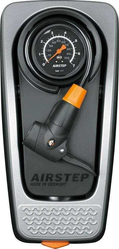 SKS Airstep Fußpumpe mit Manometer – 7 Bar – Schwarz