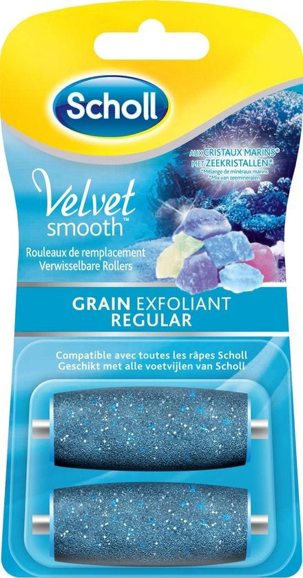 Scholl Velvet Smooth Interchangeable Roller Regular – 2 Stück – Hornhautentferner 2 Stück – Verpackung beschädigt