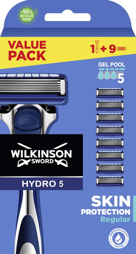Wilkinson Sword Hydro 5 Skin Protection Razor Value Pack - 9 Blade Refills - Damaged packaging