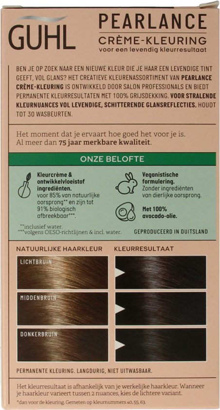 GUHL PEARLANCE INTENSIEVE CRÈME-KLEURING 40 MIDDENBRUIN - Beschadigde verpakking