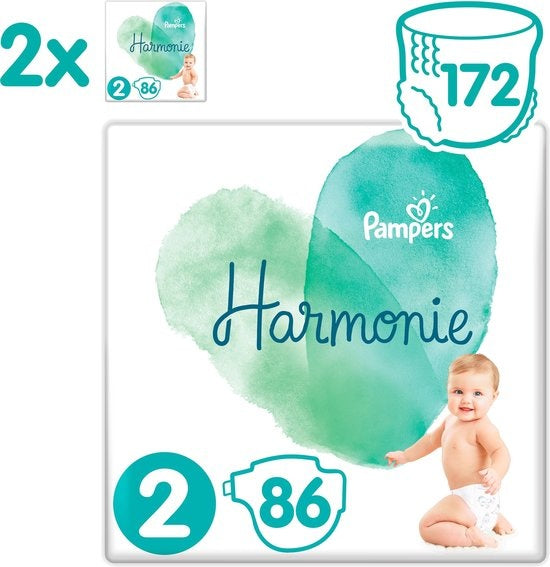 Pampers Harmonie / Pure Größe 2 (4-8 kg) 172 Windeln