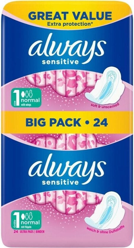 Always Sanitary Pads Normal 24 pieces