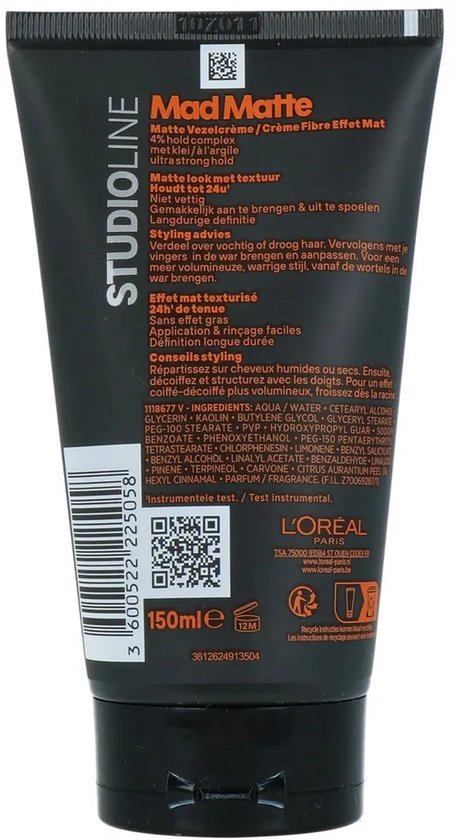 L'Oréal Paris Studio Line Matt & Messy Zero Shine Fibre Paste - 150 ml