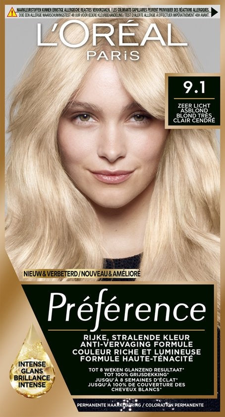 L'Oréal Paris Préférence Sehr helles Aschblond 9 – Permanente Haarfarbe – Beschädigte Verpackung