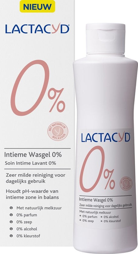 Lactacyd wasgel 0% - Wasgel speciaal voor de uitwendige intieme zone - Intiemverzorging - verpakking beschadigd