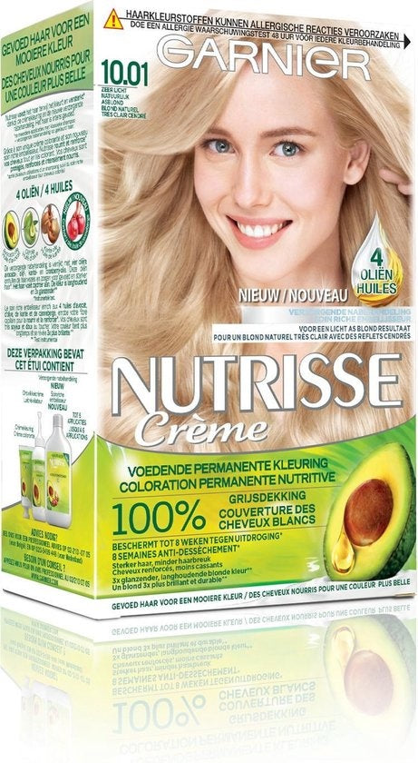 Garnier Nutrisse Crème 10.01 - Zeer Licht Natuurlijk Asblond - Permanente Haarverf