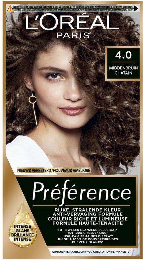 L'Oréal Paris Préférence Haarfärbemittel – 4 Mittelbraun – Farbverlängerer