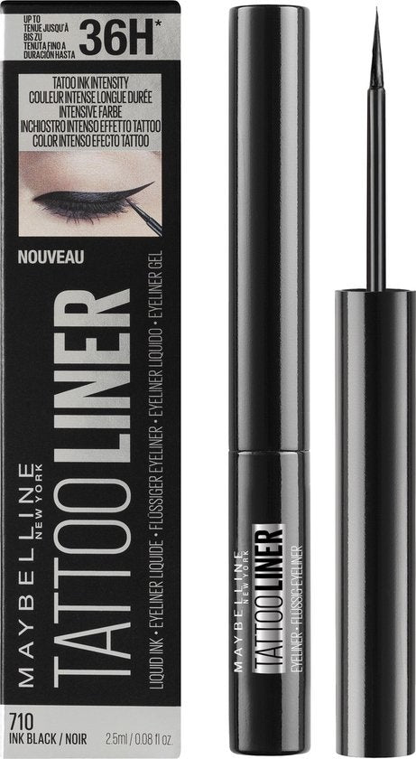 Maybelline Tattoo Studio - Tattoo Liner - Liquid Ink 710 Inked Black ‚Ultra langhoudende Liquid Eyeliner