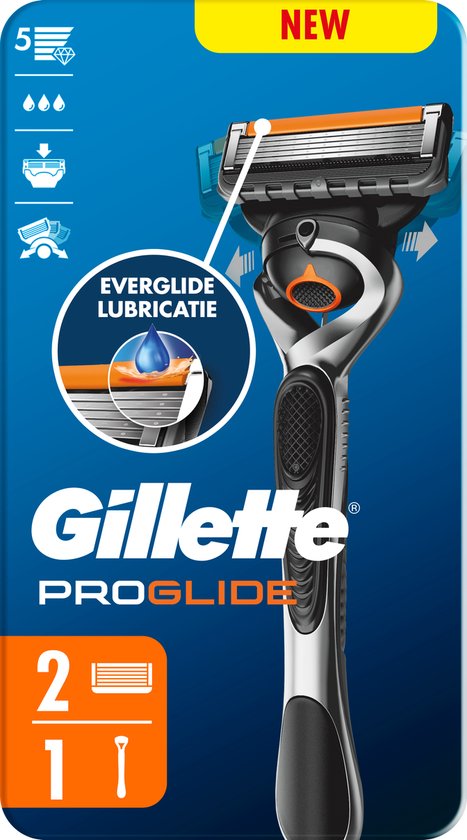 Gillette Proglide Herrenrasierer – 1 Griff + 2 Klingen – Beschädigte Verpackung