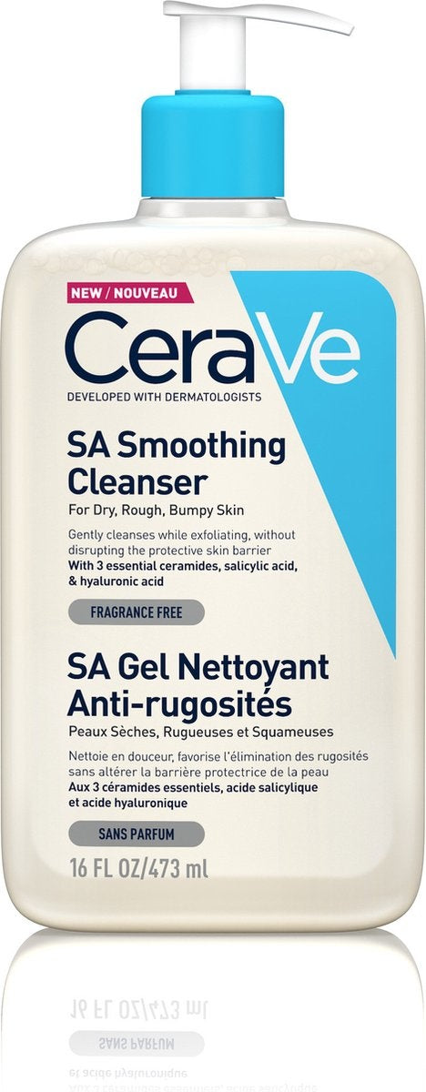 CeraVe - SA Smoothing Cleanser - Reinigingsgel - droge tot ruwe huid - 473 ml - pompje ontbreekt