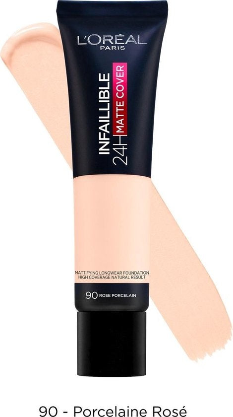 L'Oréal Paris Infaillible 24H Matte Cover Foundation - 90 Porcelain Rosé ‚35 ml