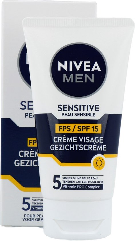 NIVEA MEN Sensitive Gezichtscrème - Dagcrème - SPF 15