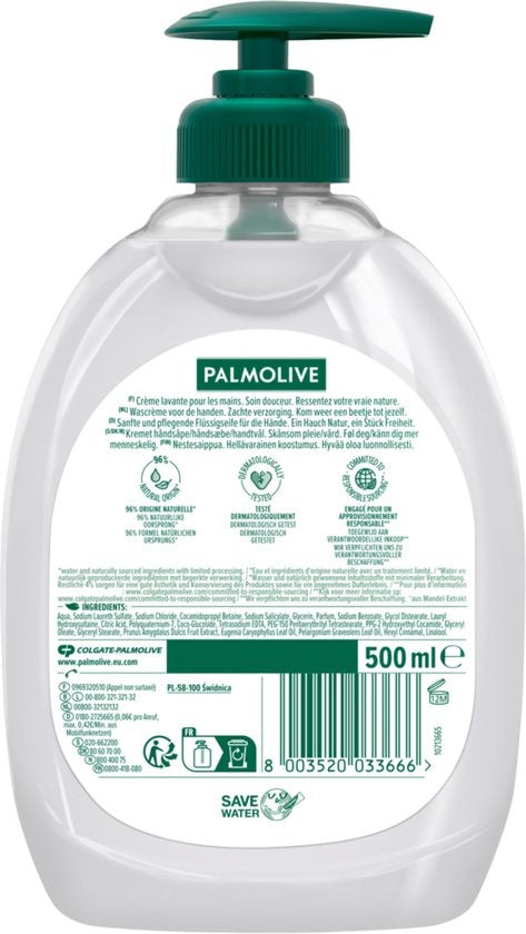 Palmolive Handseife Naturals Milch &amp; Mandel 500 ml – Kappe beschädigt