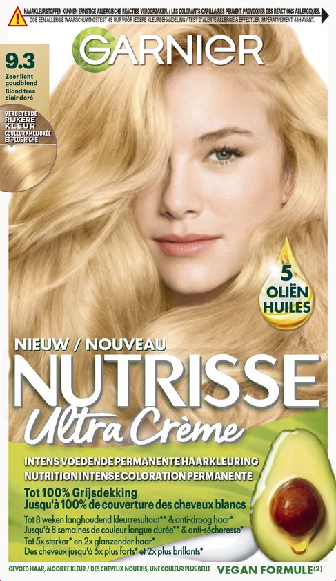 Garnier Nutrisse Crème 93 - Zeer Licht goudblond - Haarverf - Verpakking beschadigd