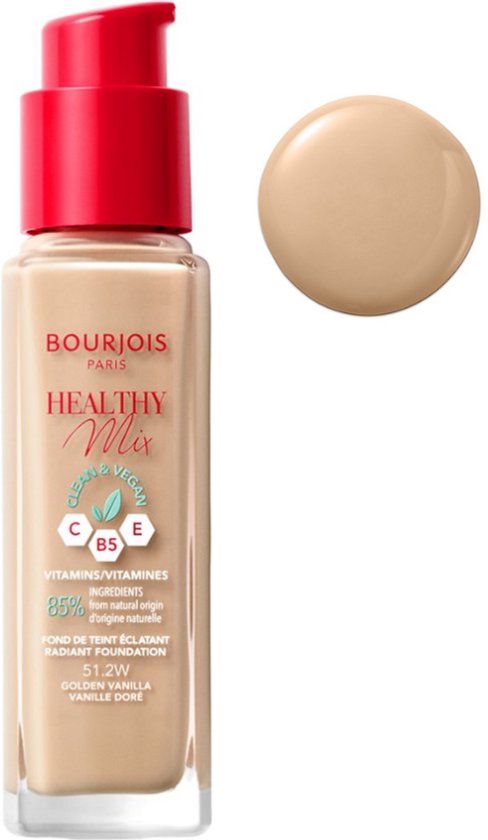 Bourjois Healthy Mix Clean Vegan Foundation 51.2 Golden Vanilla