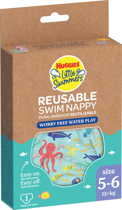 Huggies Little Swimmers - Zwemluier wasbaar - maat 5/6 - 13+ kg - herbruikbaar zwembroekje