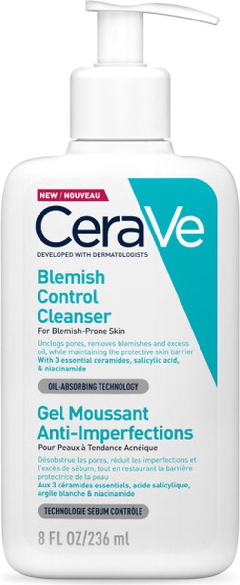 CeraVe Blemish Control Cleanser - 236ml - gezichtsreiniger voor huid met neiging tot acne - Dopje beschadigd