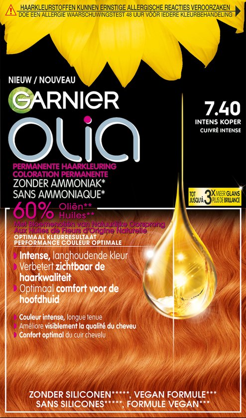 Garnier Olia - Intense Copper 7.40 - Damaged packaging