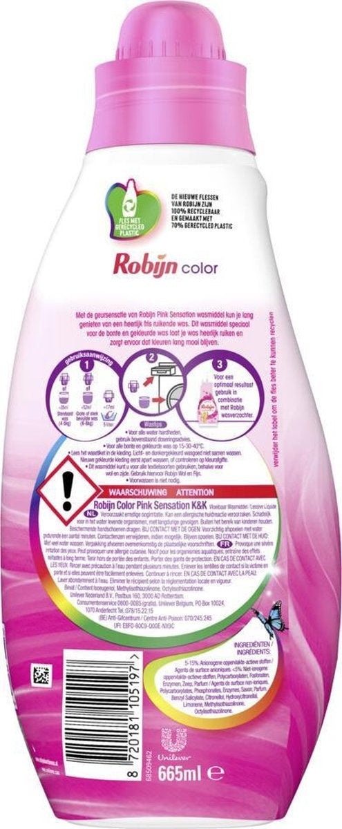 Robijn Klein & Krachtig Wasmiddel Pink Sensation - 665 ml