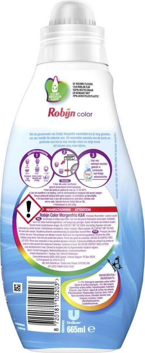 Robijn Small &amp; Leistungsstarkes Waschmittel Morgenfris Color 665 ml