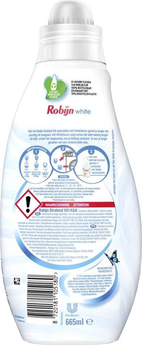 Robijn Small &amp; Leistungsstarkes Waschmittel Radiant White 665 ml