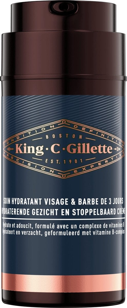 King C. Gillette – Feuchtigkeitsspendende Gesichts- und Stoppelcreme – 100 ml