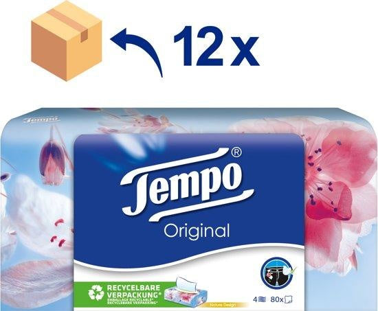 Tempo Tissues Original Box 4-laags - 12 x 80 tissues - seizoen voorraad