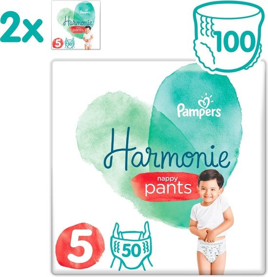 Pampers Harmonie / Pure Windelhosen, Größe 5 (12–17 kg), 100 Windelhosen