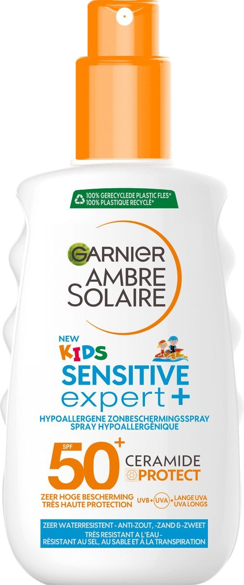 Garnier Ambre Solaire Kids Ceramide Protect Sun Spray SPF 50+ 150 ml - pump damaged