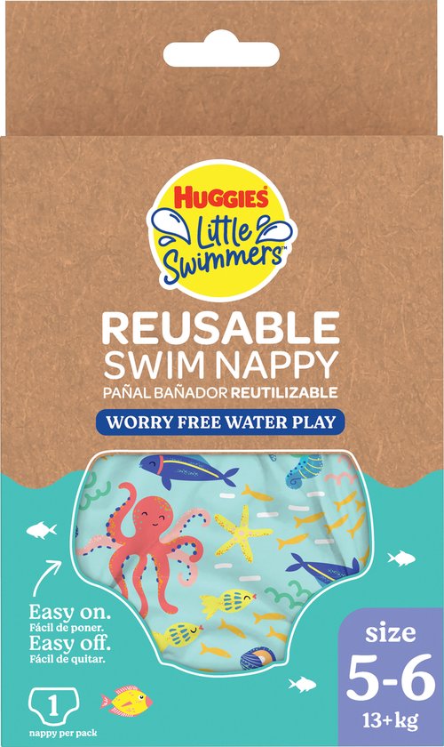 Huggies Little Swimmers - Zwemluier wasbaar - maat 5/6 - 13+ kg - herbruikbaar zwembroekje