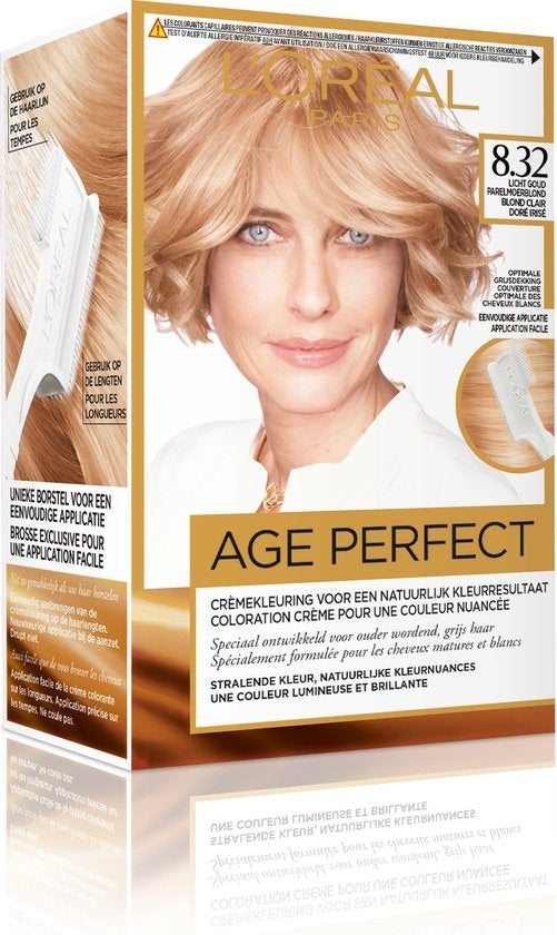 L'Oréal Paris Age Perfect 8.32 – Hellgoldenes Perlglanzblond – Permanente Haarfarbe – Verpackung beschädigt