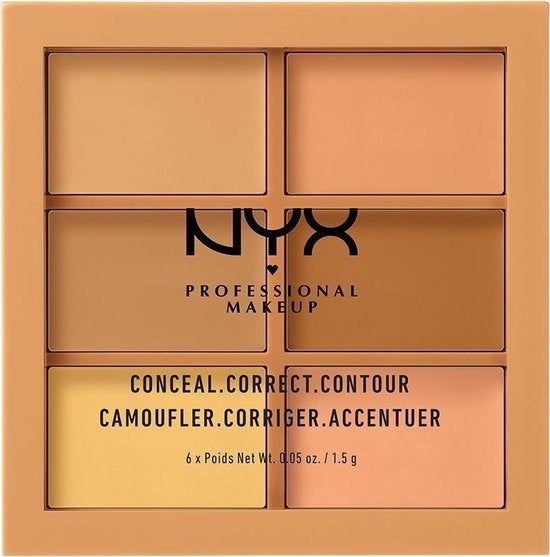 NYX PMU NYX Professional Makeup Conceal, Correct, Contour Palette – Light 3CP01 – Concealer-Palette – 9 gr