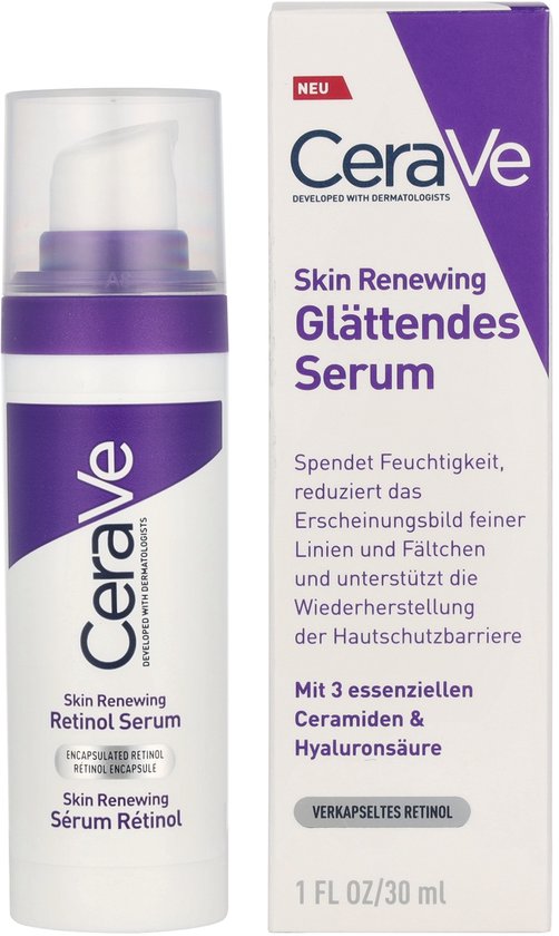 CeraVe Skin Renewing Retinol Serum - Geschikt voor een gevoelige huid - Met ingekapselde Retinol en Ceramiden - 30ml