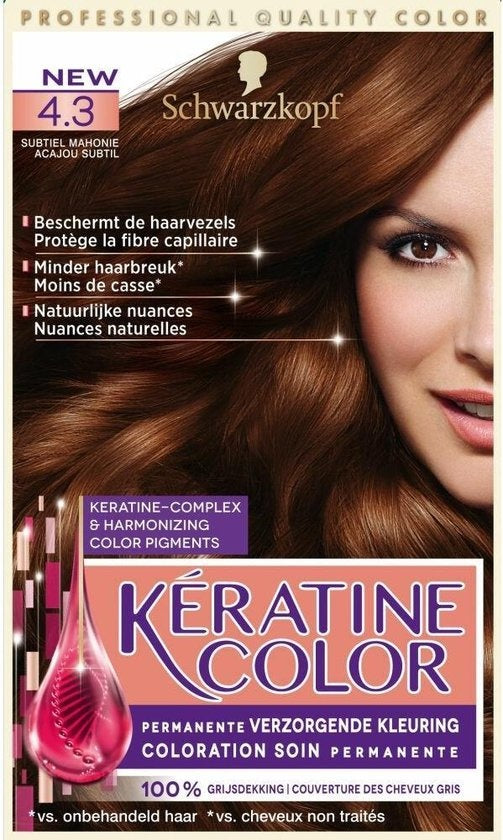 Schwarzkopf Keratine Color 4.3 Subtiel Mahonie - Haarverf