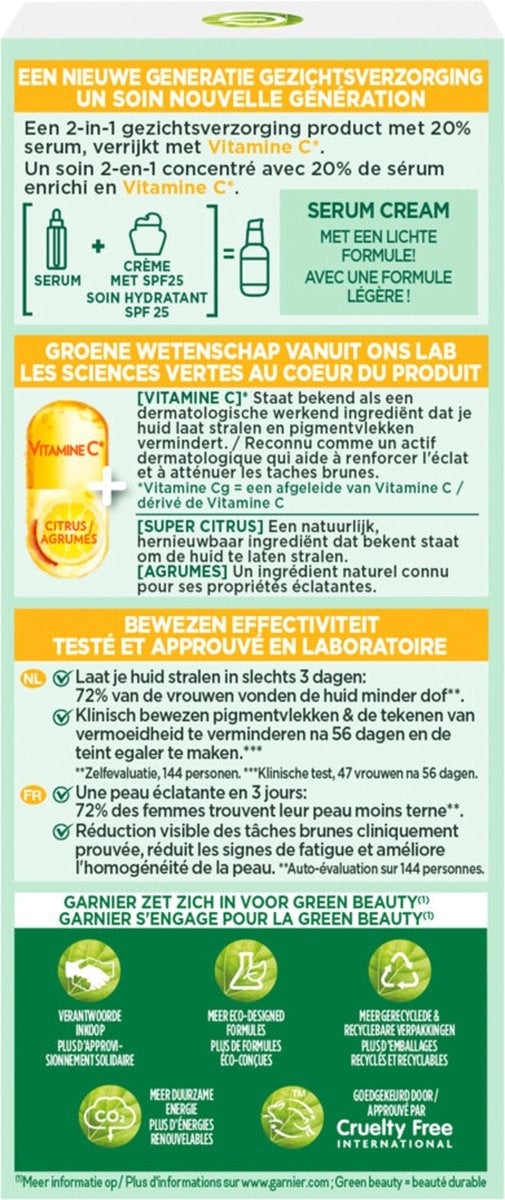 Garnier SkinActive - Serum Cream met Vitamine C* en SPF25 - 50ml - Verpakking beschadigd