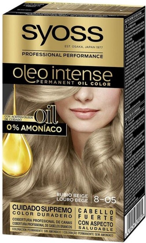 Syoss Oleo Intense Met Dubbelwerkende Olietechnologie - 8-05 Rubio Beige  - Beschadigde verpakking