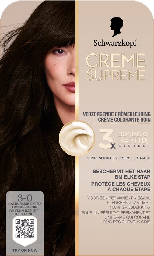Schwarzkopf - CREME SUPREME 3-0 - Haarkleuring - Natuurlijk Extra Donkerbruin