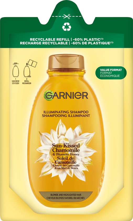Garnier Loving Blends Chamomile &amp; Flower Honey Shampoo Refill - Blonde Hair &amp; Highlights - Brightening &amp; Shiny - Refillable - Refillable - 250ml