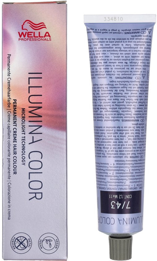 Wella Professionals Illumina Color - Haarverf - 7/43 - 60ml- Verpakking beschadigd