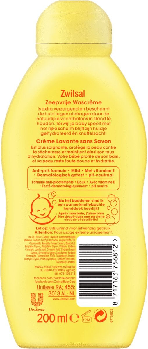 Zwitsal Soap-free Washing Cream 200 ml