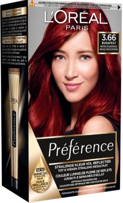 L'Oréal Paris Préférence Classic 3.66 Budapest - Intens Rood - Permanente Haarverf