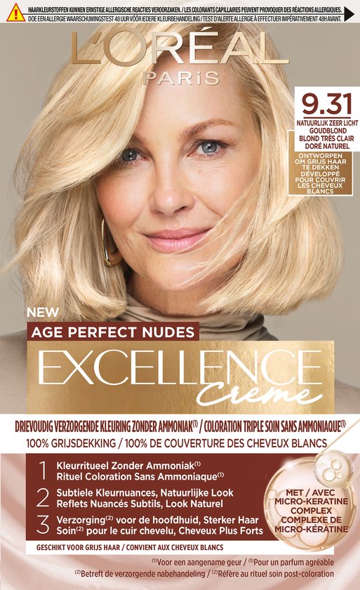 L'Oréal Paris Excellence Universal Nudes 9.31 Licht Goudblond - haarverf