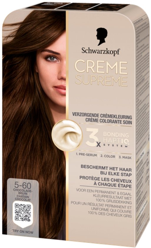 Schwarzkopf - CREME SUPREME 5-60 - Haarkleuring - Chocolade Bruin - Permanente Haarverf - 245g - Verpakking beschadigd