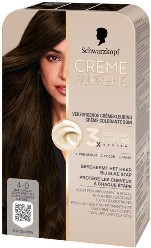 Schwarzkopf - CREME SUPREME 4-0 - Haarkleuring - Natuurlijk Donkerbruin