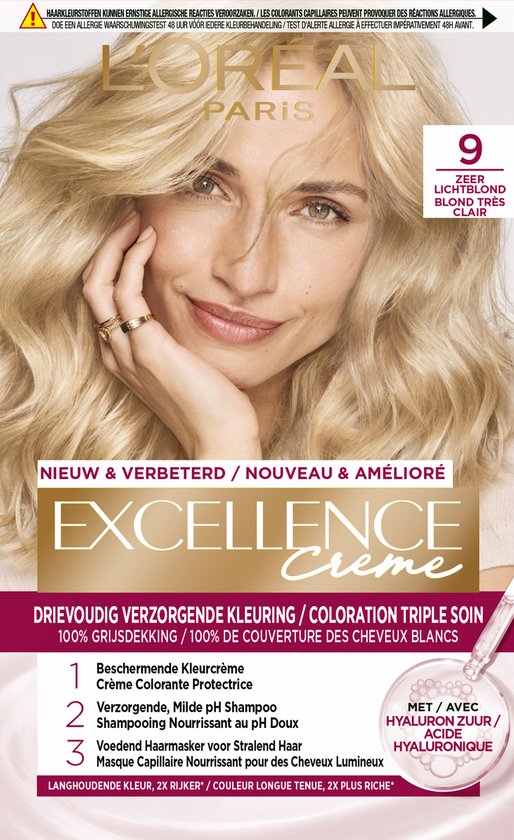 L'Oréal Paris Excellence Crème Zeer Lichtblond 9 - Haarverf - Verpakking beschadigd